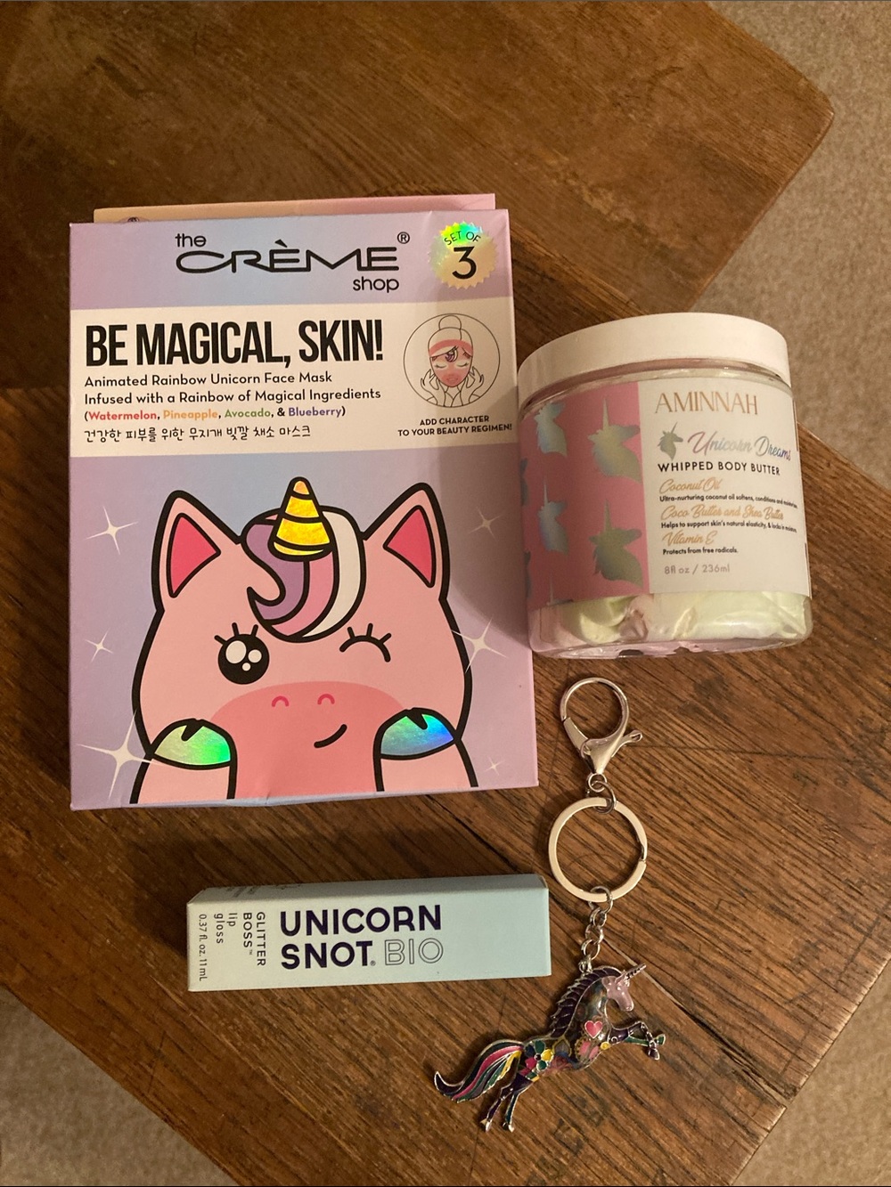 AMINNAH Unicorn Beauty/Skincare & Purse Charm Bundle New!
